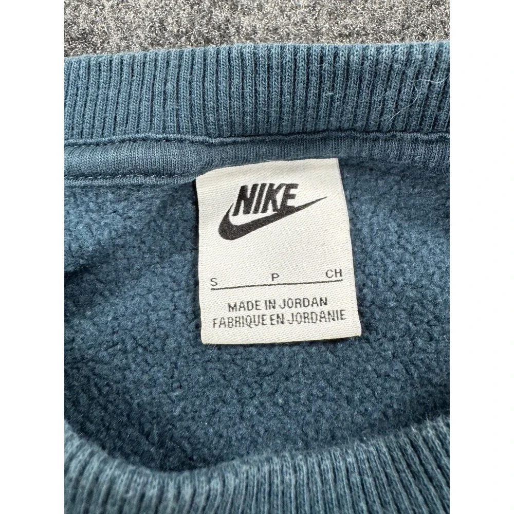 VTG Nike Center Swoosh Crewneck Sweatshirt Blue Faded Y2K Men's Small